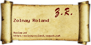 Zolnay Roland névjegykártya
